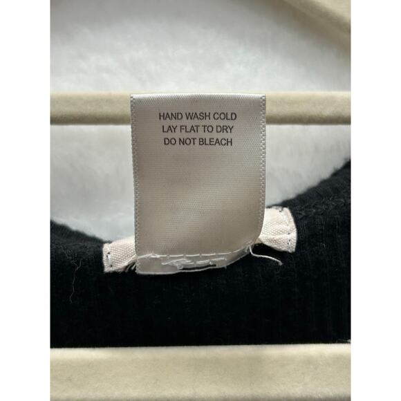 LNA Women's‎ Black Ribbed V Neck Long Sleeve Side Cut Outs Jumpsuit Size XS - Picture 11 of 13